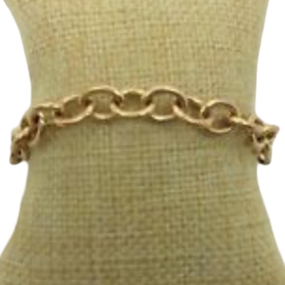 Elegant Milor Italy Bronze Gold Chunky Rolo Link Chain Bracelet - Picture 9 of 10